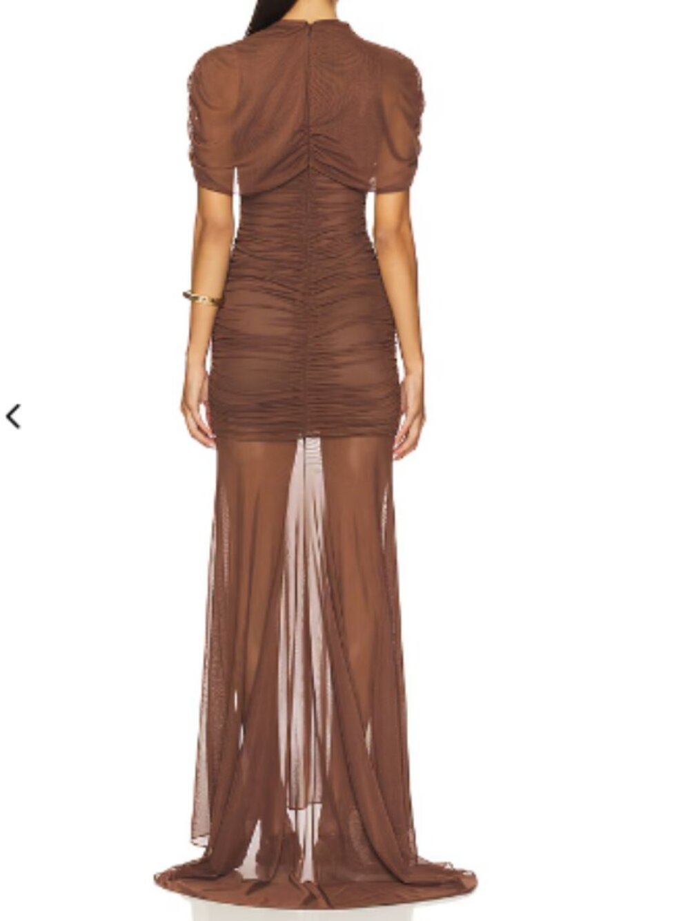 Amanda Uprichard x REVOLVE Evianna Mesh Gown in Chocolate Brown - Picture 3 of 12